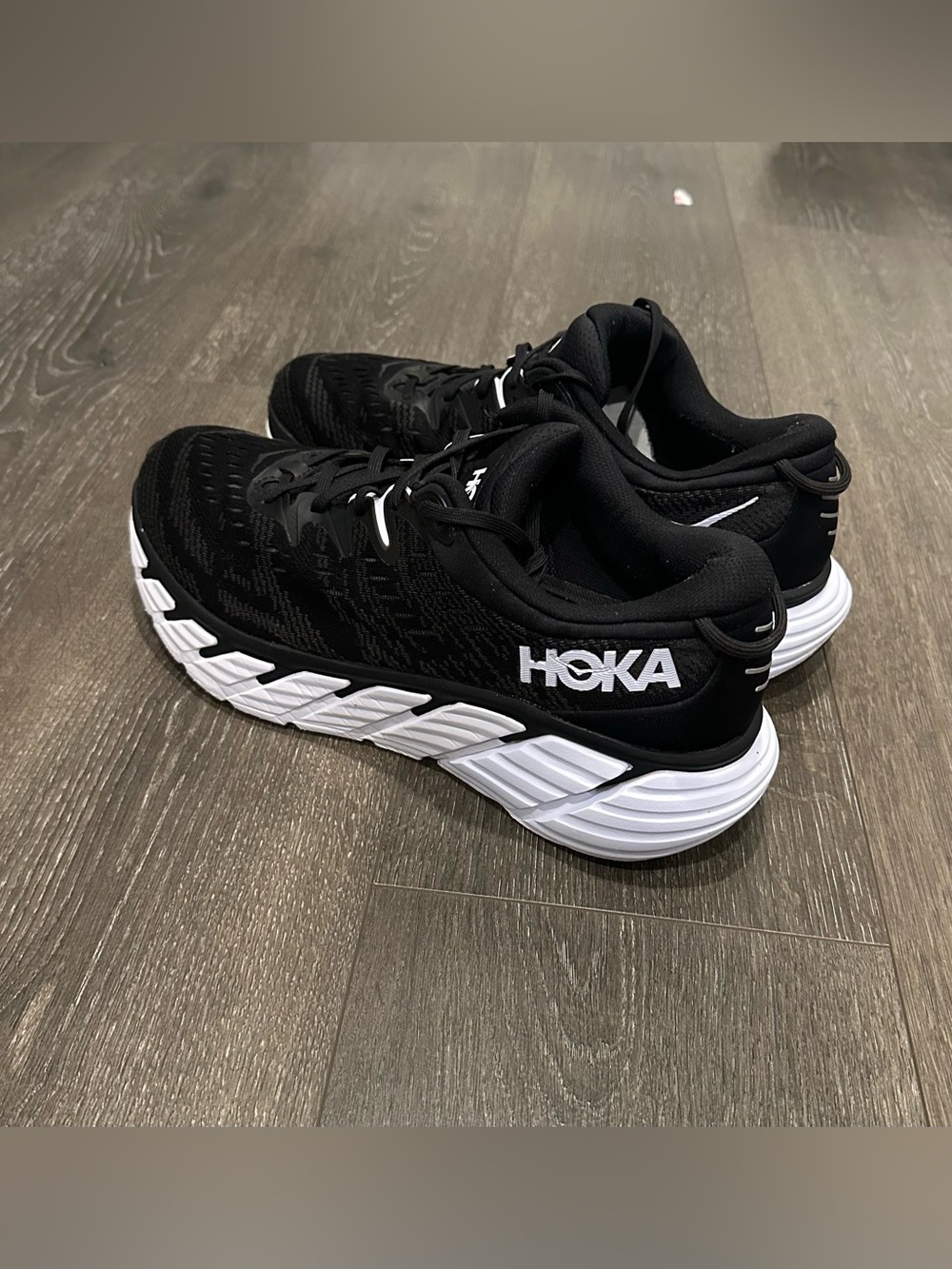 Hoka Gaovita 4 Men's Black and White Athletic Running Shoes Size 11.5D